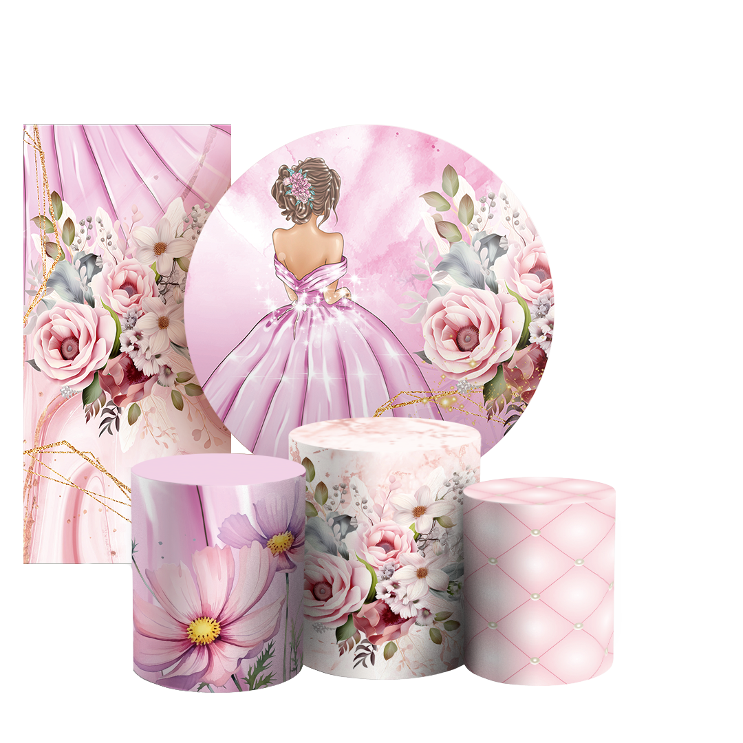 Arte Digital Painel de Festa - 15 Anos Floral 802758