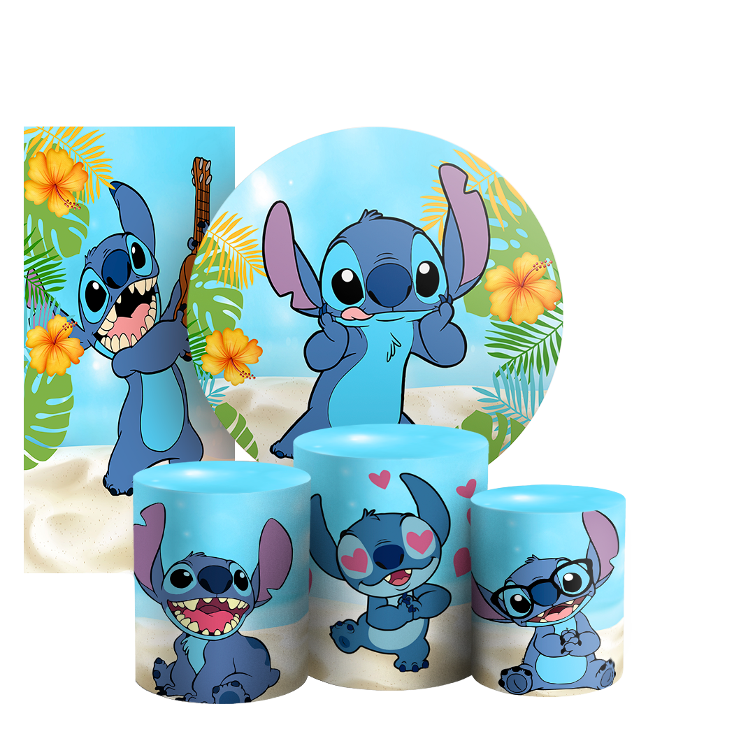Arte Digital Painel de Festa - Stitch 802854