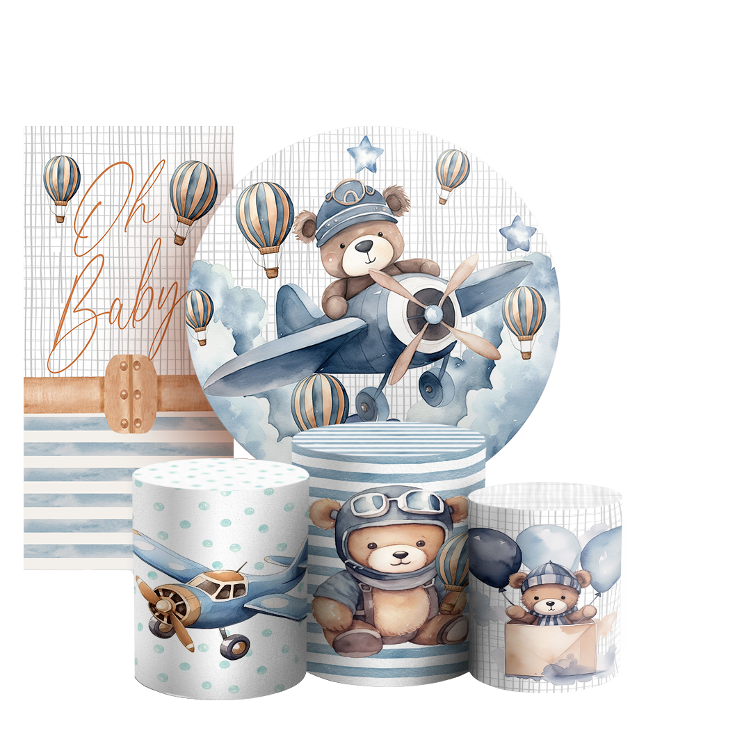 Arte Digital Painel de Festa - Urso Azul 802860