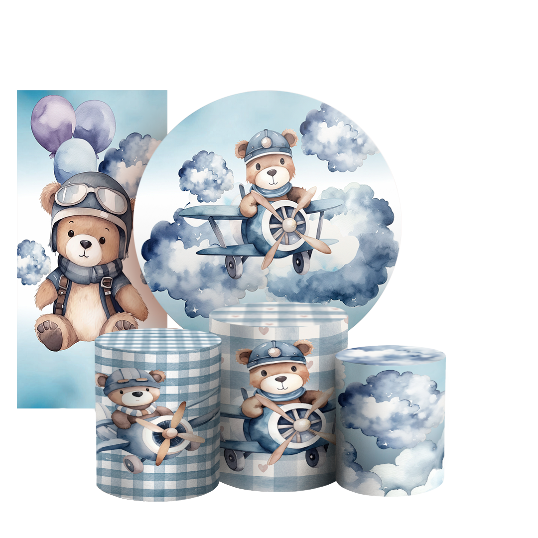 Arte Digital Painel de Festa - Urso Azul 802861
