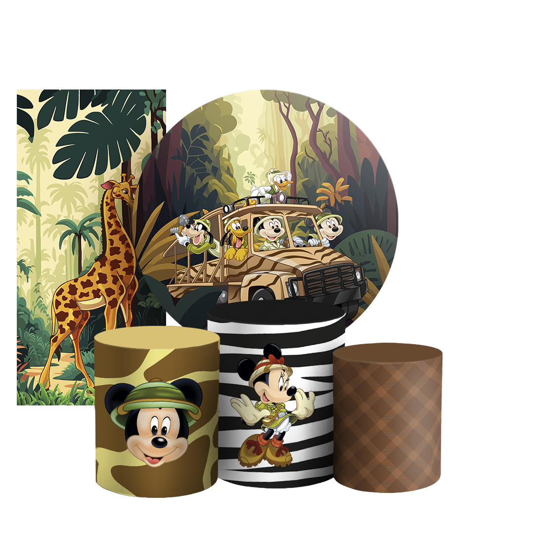 Arte Digital Painel de Festa - Mickey Safari 802915