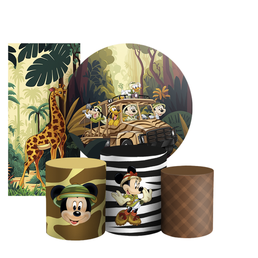 Arte Digital Painel de Festa - Mickey Safari 802915