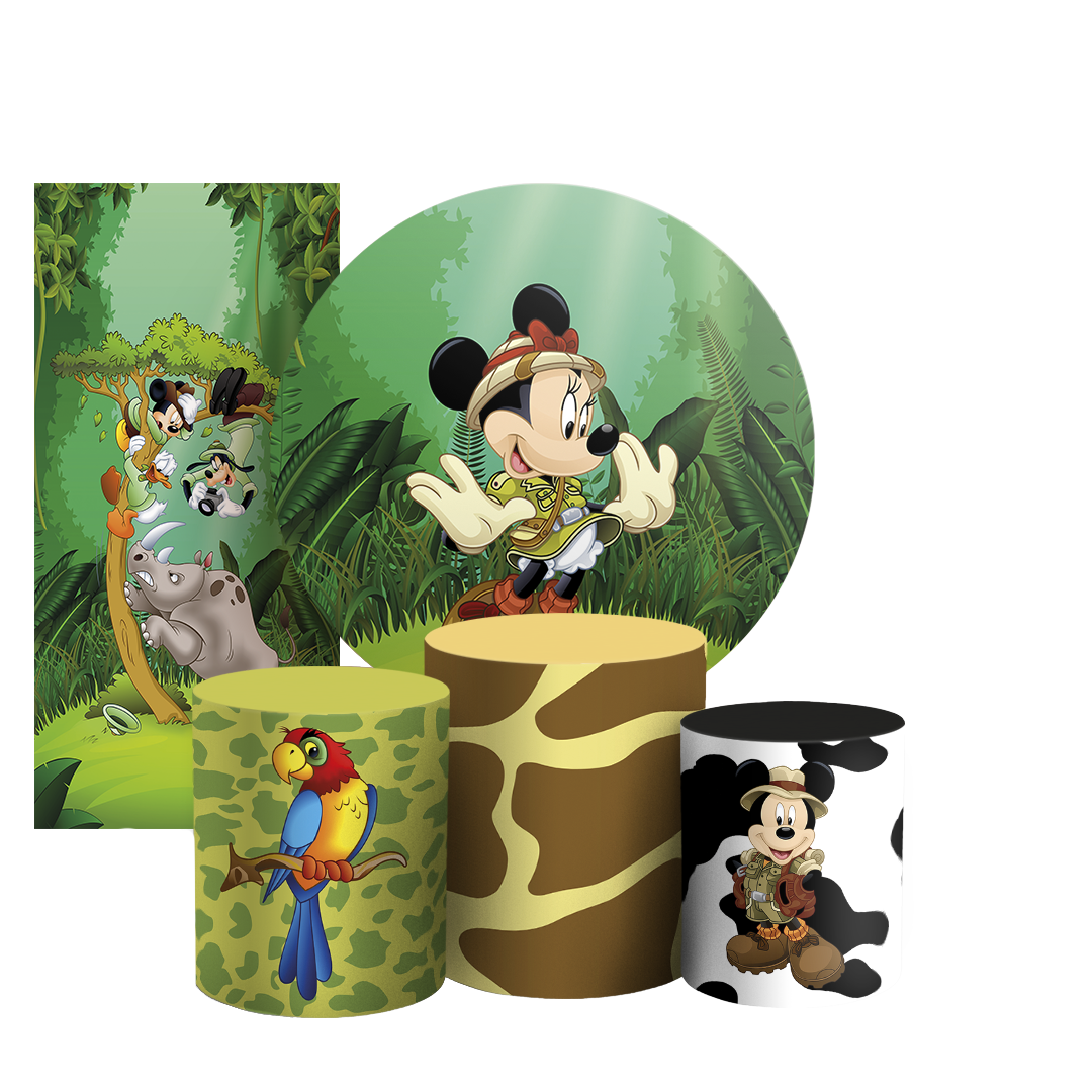Arte Digital Painel de Festa - Mickey Safari 802916