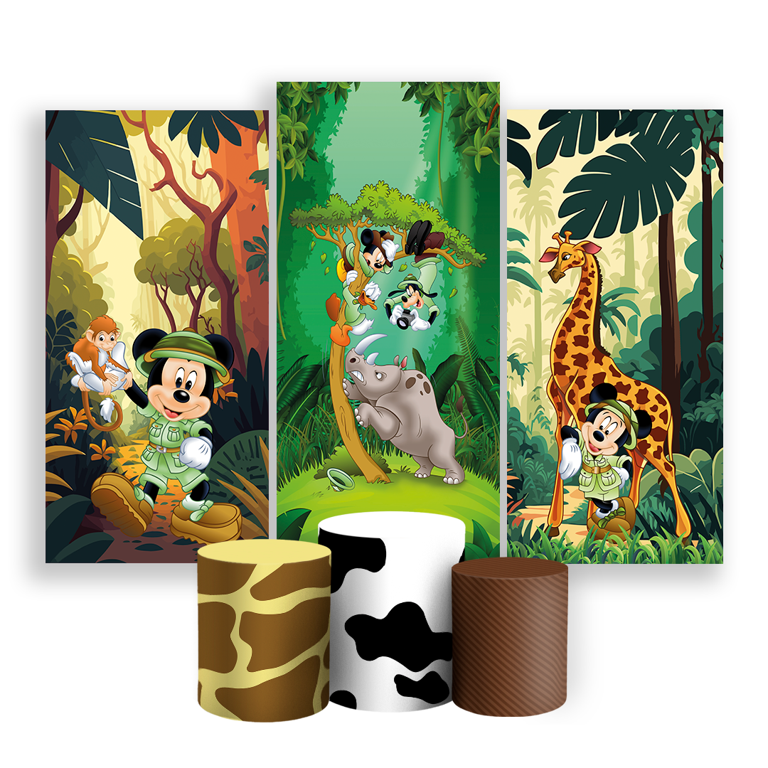 Arte Digital Painel de Festa - Mickey Safari 802917
