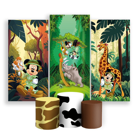 Arte Digital Painel de Festa - Mickey Safari 802917