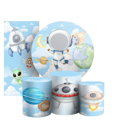 Arte Digital Painel de Festa - Astronauta Galaxia 802964