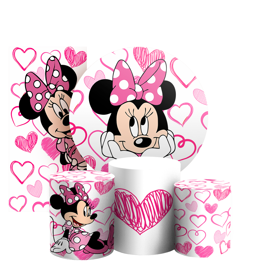 Arte Digital Painel de Festa - Minnie Rosa 802976