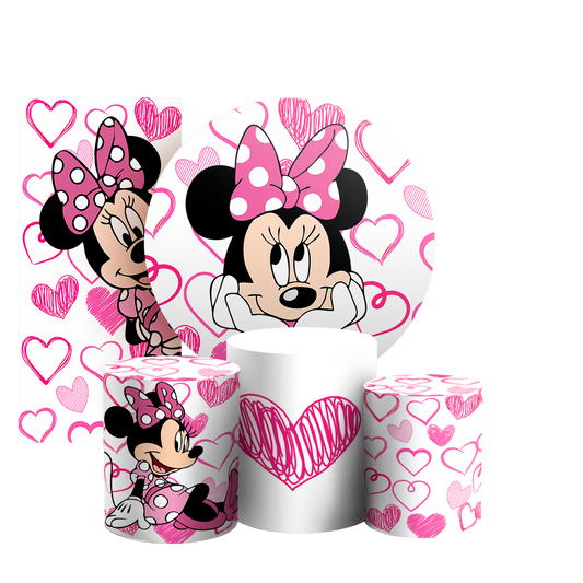 Arte Digital Painel de Festa - Minnie Rosa 802976