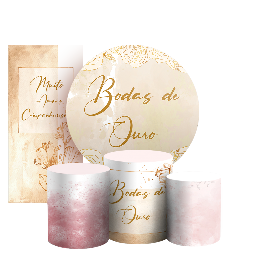 Arte Digital Painel de Festa - Bodas de Ouro 802983