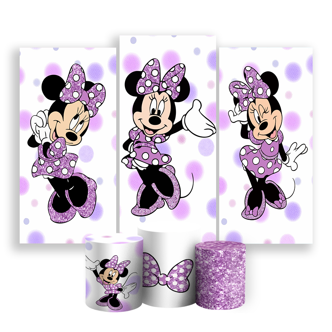 Arte Digital Painel de Festa - Minnie Lilas 803062