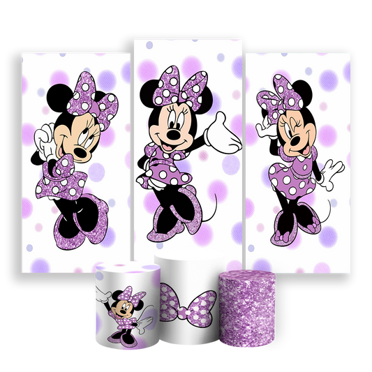 Arte Digital Painel de Festa - Minnie Lilas 803062