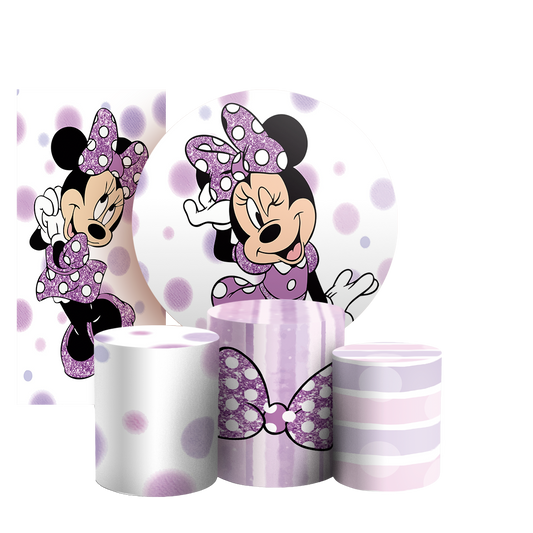 Arte Digital Painel de Festa - Minnie Lilas 803076