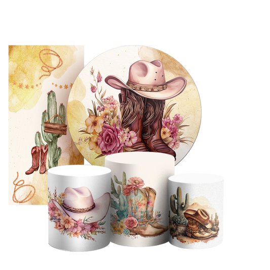 Arte Digital Painel de Festa - Boadeira Cowgirl 803192