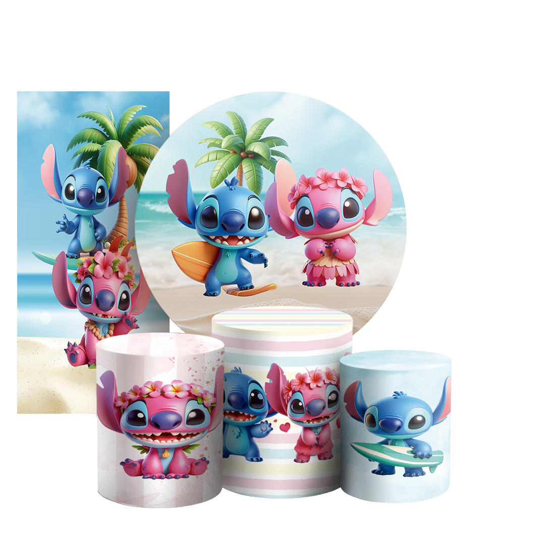 Arte Digital Painel de Festa - Lilo e Stitch  803267