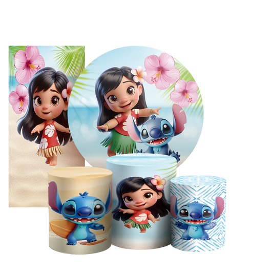 Arte Digital Painel de Festa - Lilo e Stitch  803268