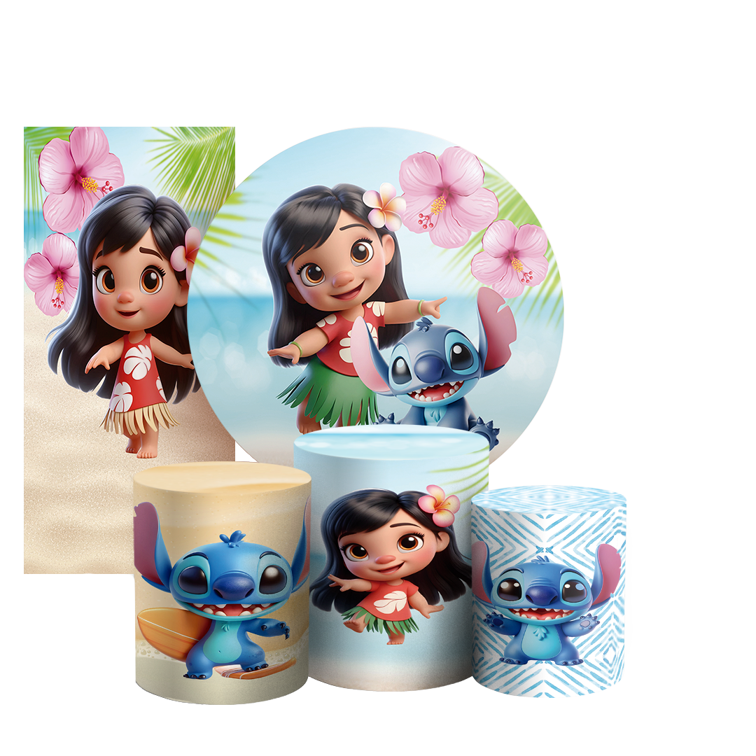 Arte Digital Painel de Festa - Lilo e Stitch  803268
