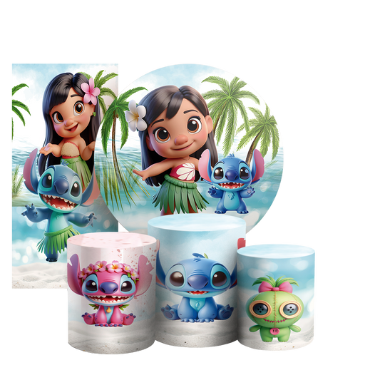 Arte Digital Painel de Festa - Lilo e Stitch  803269