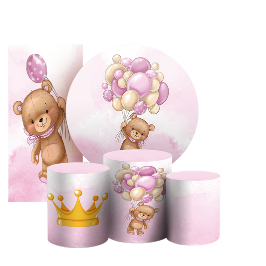 Arte Digital Painel de Festa - Ursinha Balao  803283