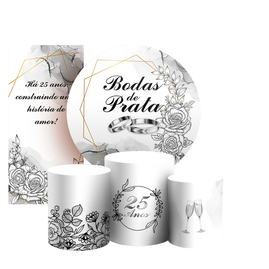 Arte Digital Painel de Festa - Bodas de Prata  803311