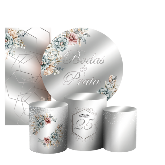 Arte Digital Painel de Festa - Bodas de Prata  803313