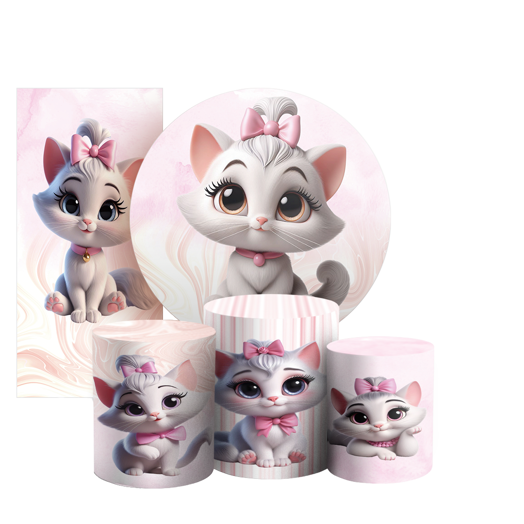 Arte Digital Painel de Festa - Gatinha 803329