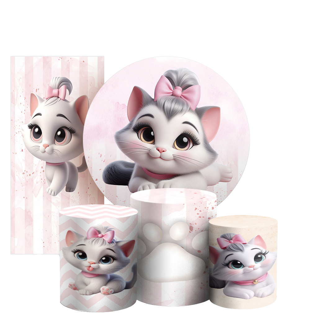 Arte Digital Painel de Festa - Gatinha 803330