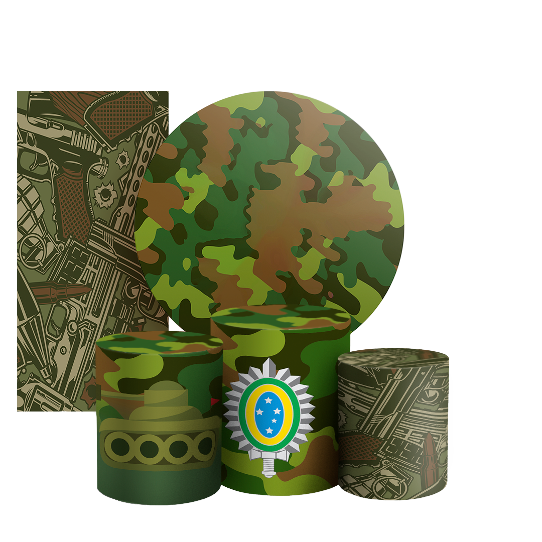 Arte Digital Painel de Festa - Exercito Camuflado 803364