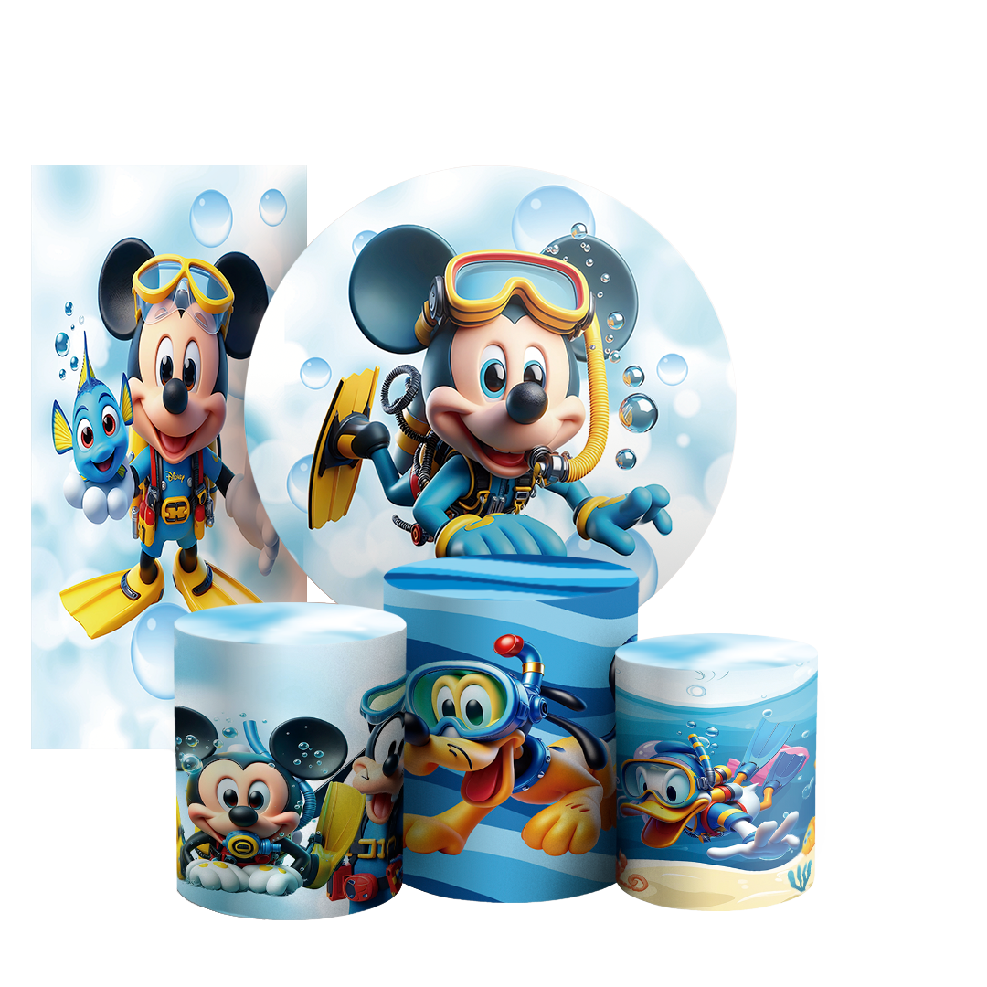 Arte Digital Painel de Festa - Mickey Fundo Mar 803413