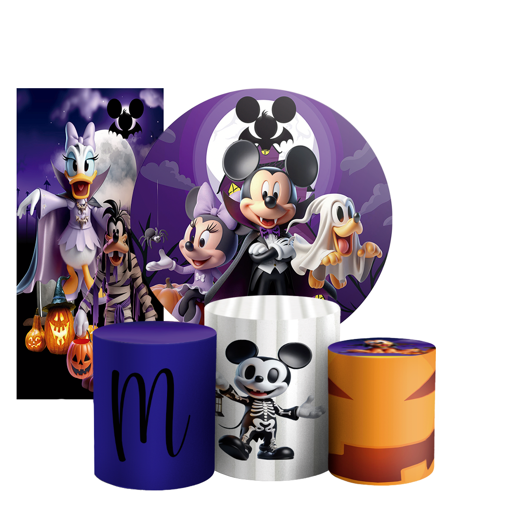 Arte Digital Painel de Festa - Mickey Dia das Bruxas Halloween 803444