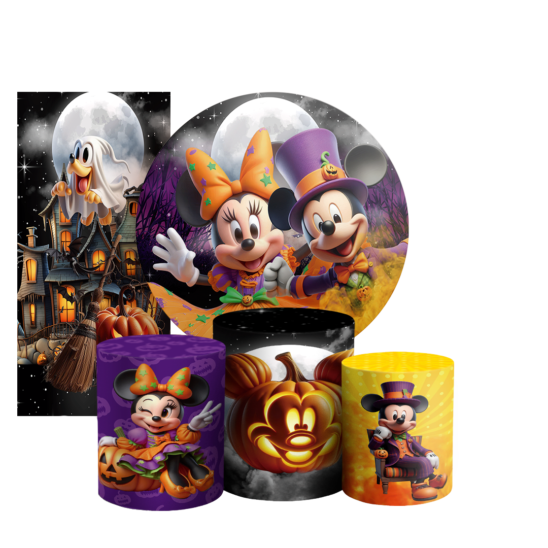 Arte Digital Painel de Festa - Mickey Dia das Bruxas Halloween 803445