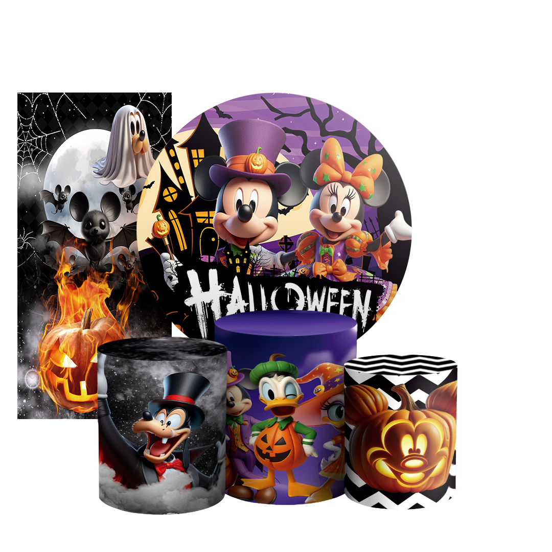 Arte Digital Painel de Festa - Mickey Dia das Bruxas Halloween 803446