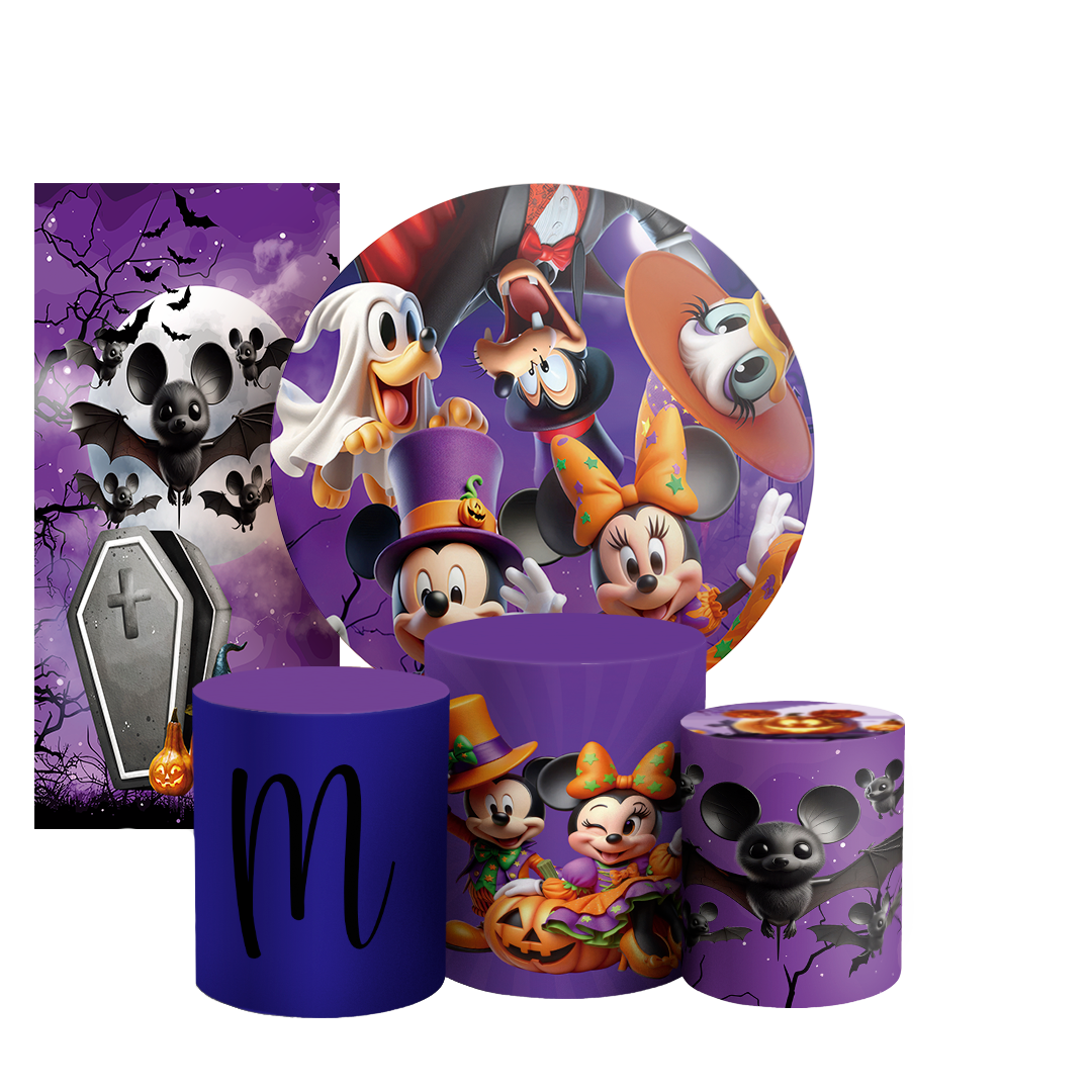 Arte Digital Painel de Festa - Mickey Dia das Bruxas Halloween 803447