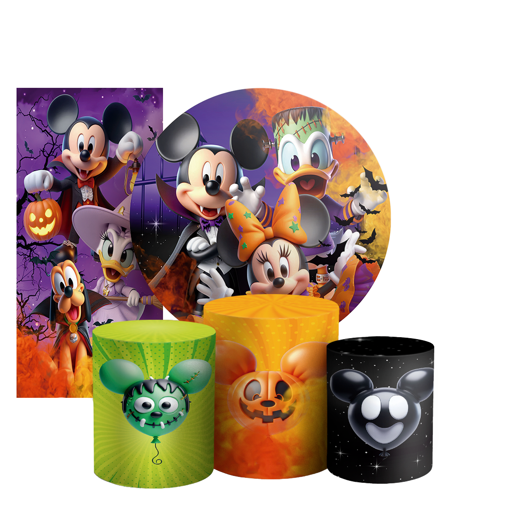 Arte Digital Painel de Festa - Mickey Dia das Bruxas Halloween 803449