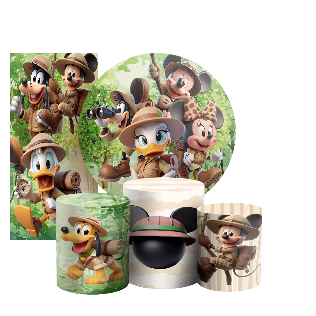 Arte Digital Painel de Festa - Mickey Safari 803451