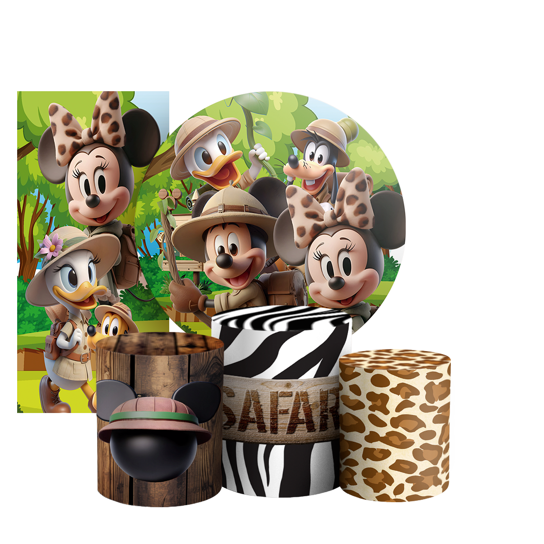 Arte Digital Painel de Festa - Mickey Safari 803452