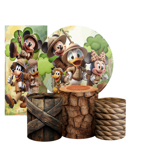 Arte Digital Painel de Festa - Mickey Safari 803453