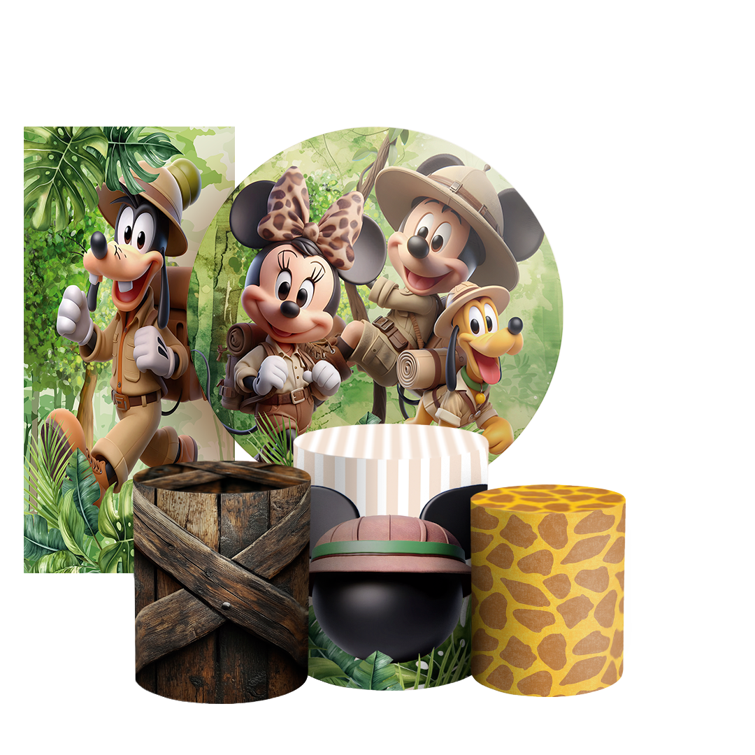 Arte Digital Painel de Festa - Mickey Safari 803454