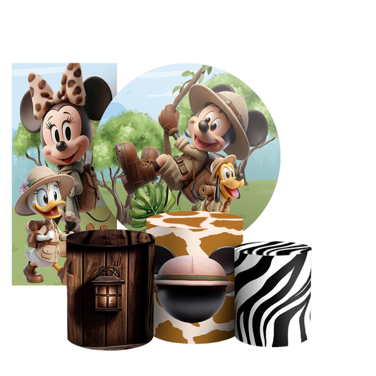 Arte Digital Painel de Festa - Mickey Safari 803455