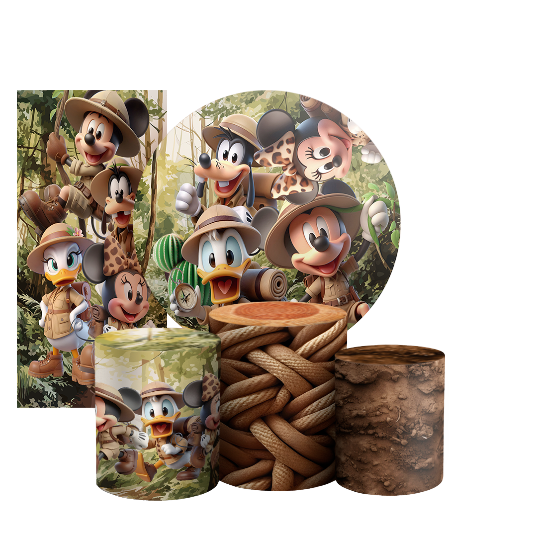 Arte Digital Painel de Festa - Mickey Safari 803456