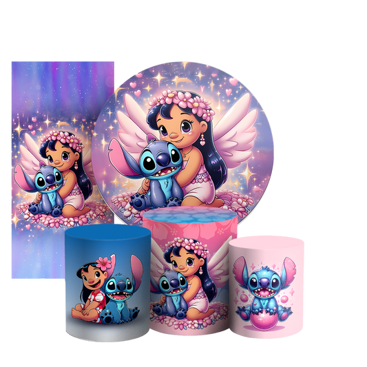 Arte Digital Painel de Festa - Lilo Stitch 803504