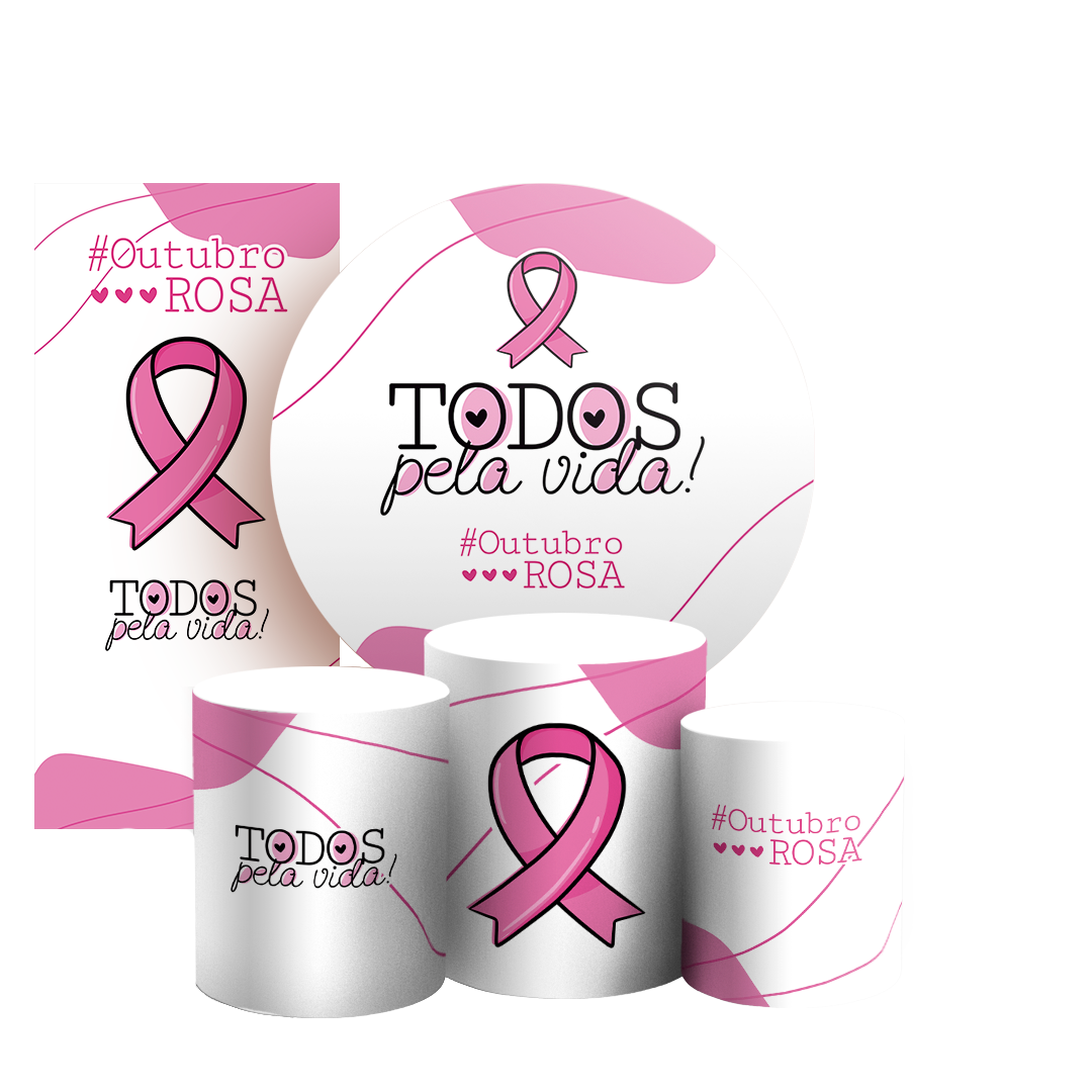 Arte Digital Painel de Festa - Outubro Rosa 803550