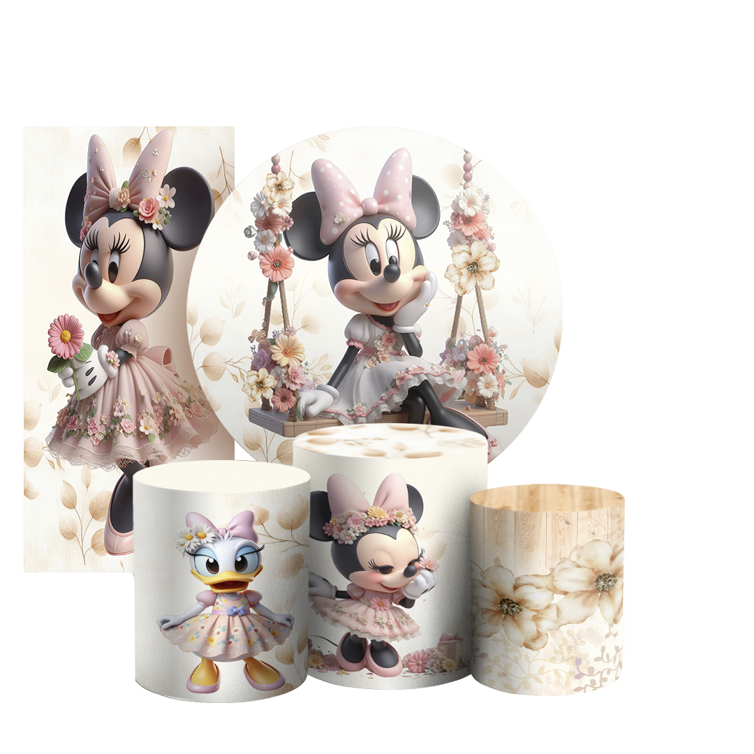 Arte Digital Painel de Festa - Minnie Jardim 803713