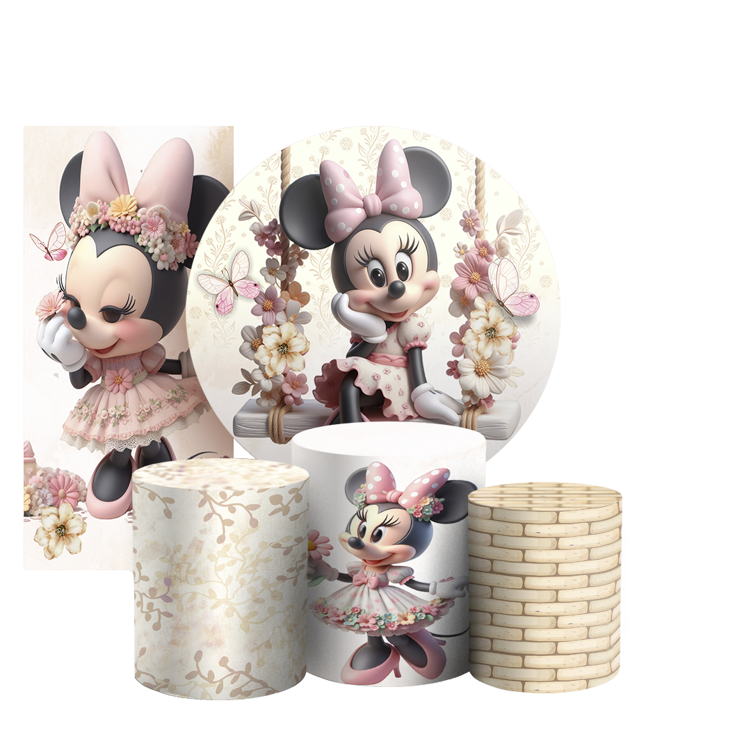 Arte Digital Painel de Festa - Minnie Jardim 803714