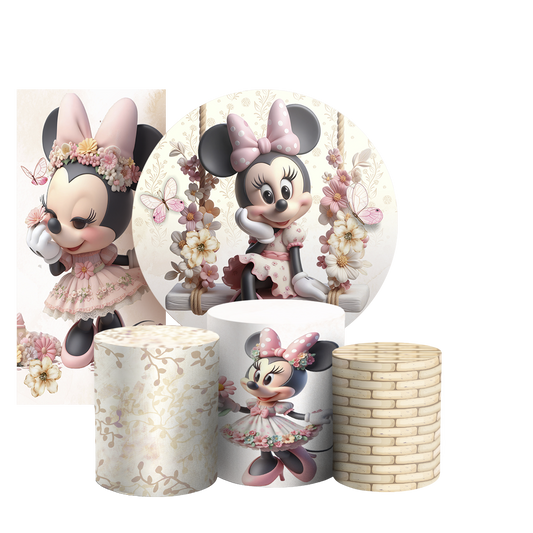 Arte Digital Painel de Festa - Minnie Jardim 803714