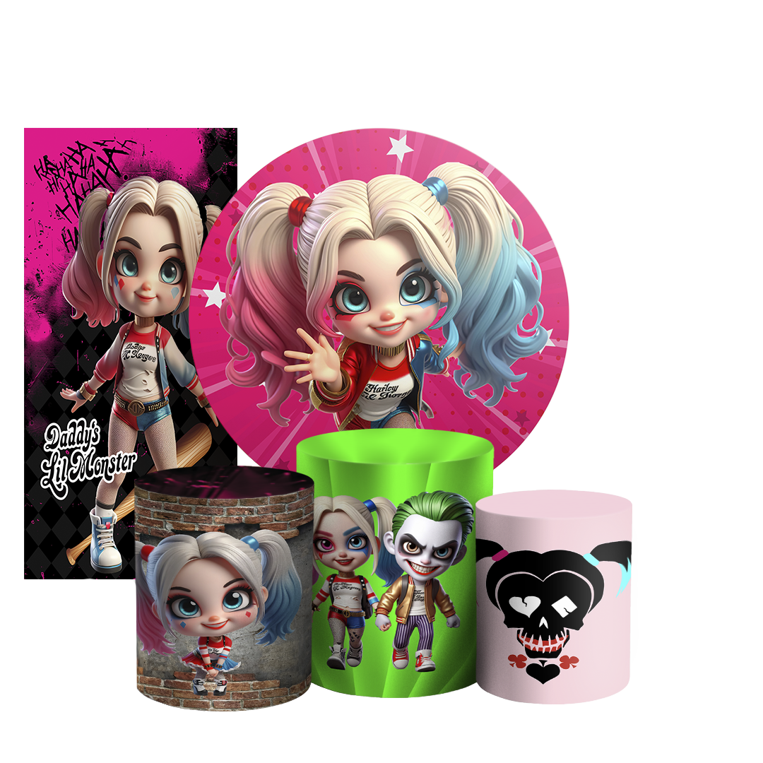 Arte Digital Painel de Festa - Arlequina e Coringa 803783