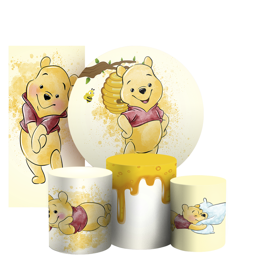 Arte Digital Painel de Festa - Ursinho Pooh Aquarela 803872
