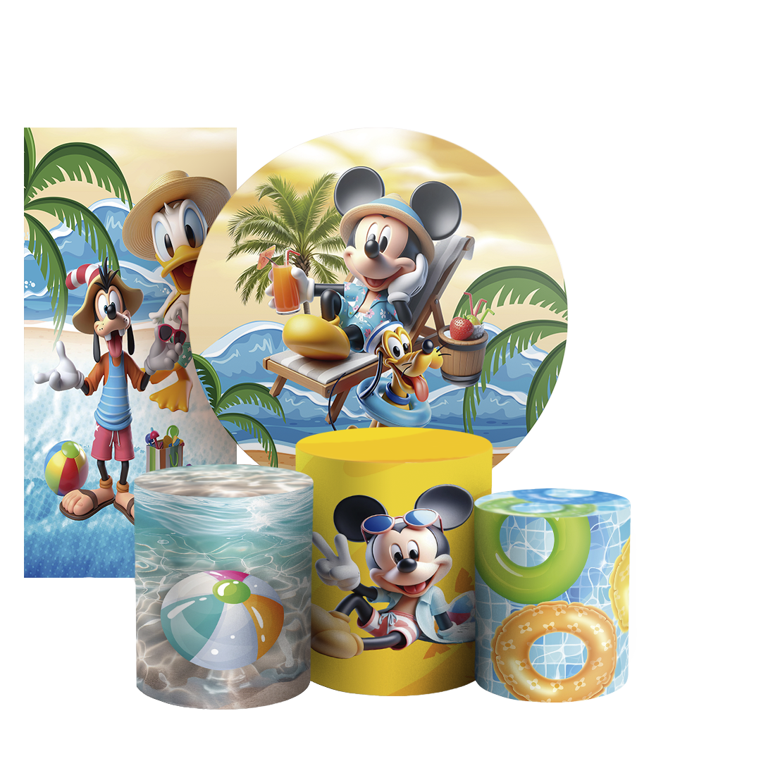 Arte Digital Painel de Festa - Mickey Pool Party 803877