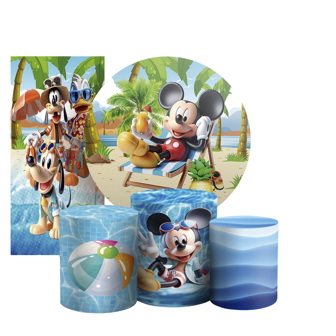Arte Digital Painel de Festa - Mickey Pool Party 803878