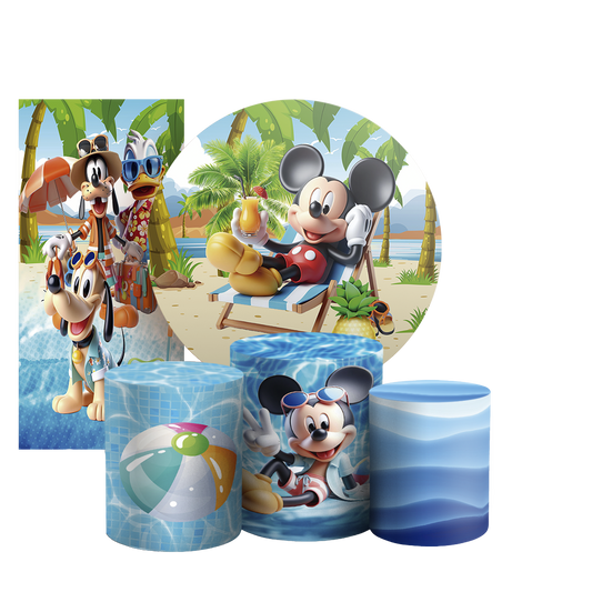 Arte Digital Painel de Festa - Mickey Pool Party 803878