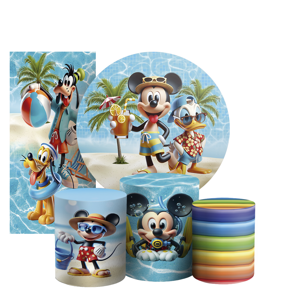 Arte Digital Painel de Festa - Mickey Pool Party 803879